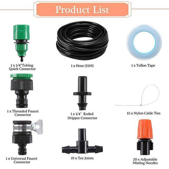 ชุดพ่นหมอก คลายความร้อน กำจัดฝุ่น ต่อก๊อกใช้งานได้เลย รูปที่ 6