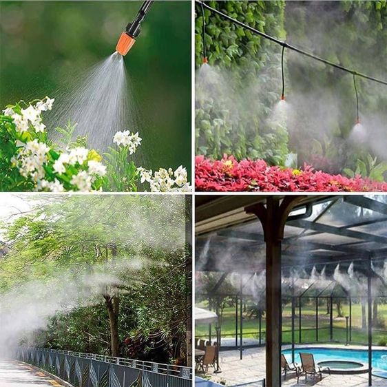 อุปกรณ์ตกแต่งสวน ชุดพ่นหมอก คลายความร้อน กำจัดฝุ่น ต่อก๊อกใช้งานได้เลย