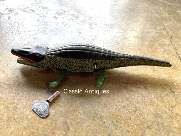 ของเล่น จระเข้สังกะสี ไขลานเก่าสะสมA26 รูปที่ 3