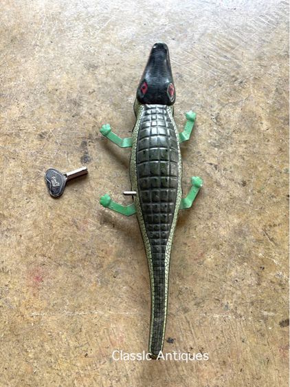 ของเล่น จระเข้สังกะสี ไขลานเก่าสะสมA26 รูปที่ 2