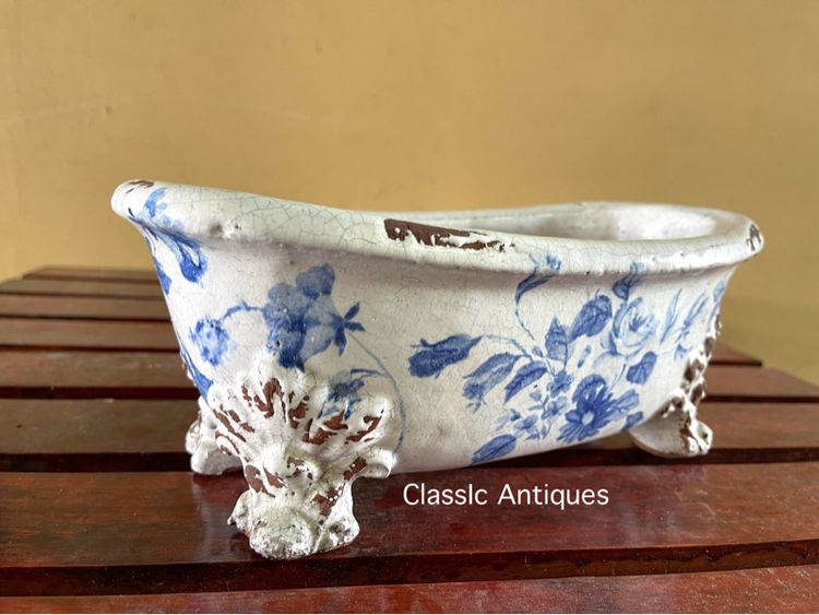 กระถาง ทรงอ่าง ลายดอกไม้สะสม รูปที่ 10