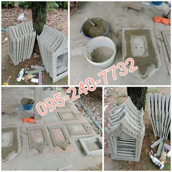 กรอบอัฐิ กรอบรูป งานปูนปั้น ช่องใส่กระดูกงานปูน