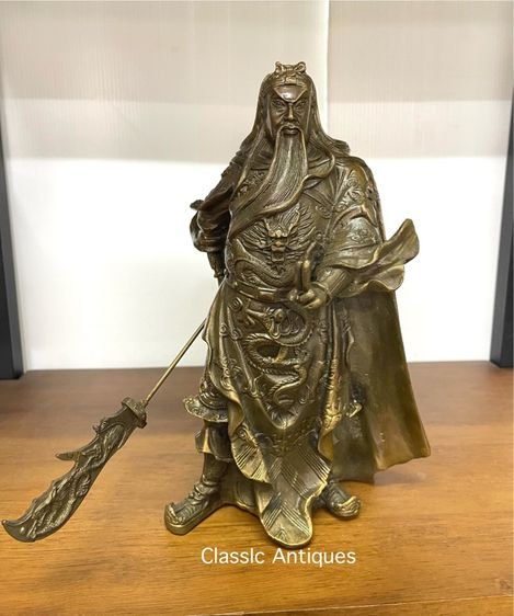 เทพเจ้ากวนอู ปางบัญชาการ ทองเหลืองA23