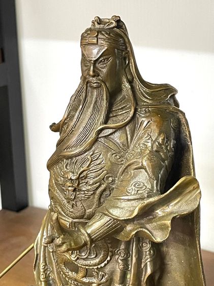 เทพเจ้ากวนอู ปางบัญชาการ ทองเหลืองA23 รูปที่ 4