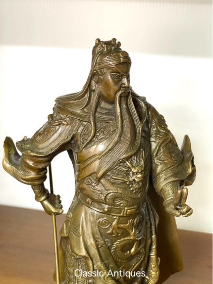 เทพเจ้ากวนอู ปางบัญชาการ ทองเหลืองA23 รูปที่ 3