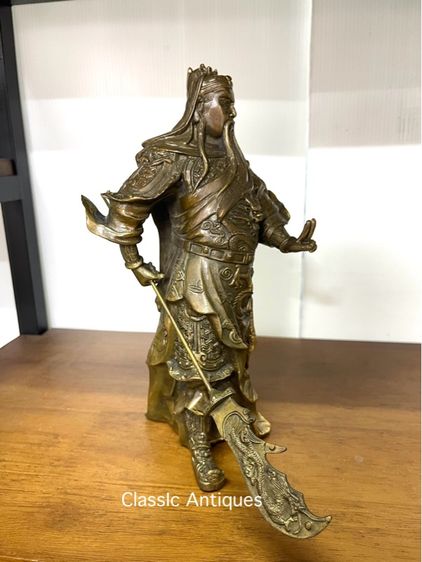 เทพเจ้ากวนอู ปางบัญชาการ ทองเหลืองA23 รูปที่ 12