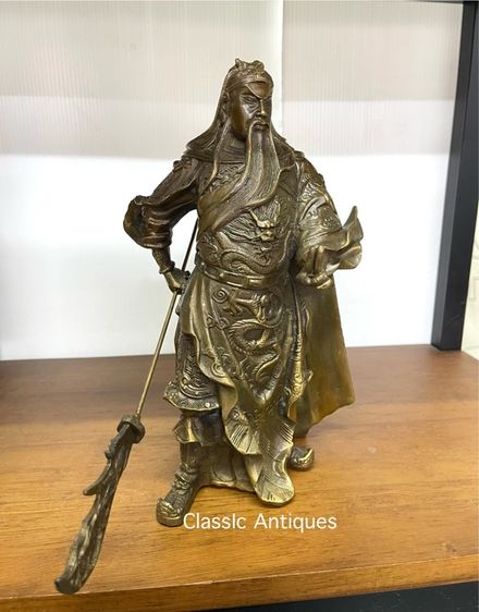 เทพเจ้ากวนอู ปางบัญชาการ ทองเหลืองA23 รูปที่ 2