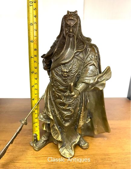 เทพเจ้ากวนอู ปางบัญชาการ ทองเหลืองA23 รูปที่ 15