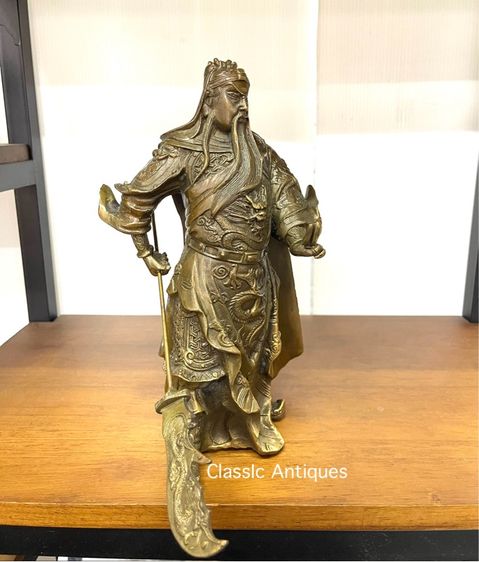 เทพเจ้ากวนอู ปางบัญชาการ ทองเหลืองA23 รูปที่ 13