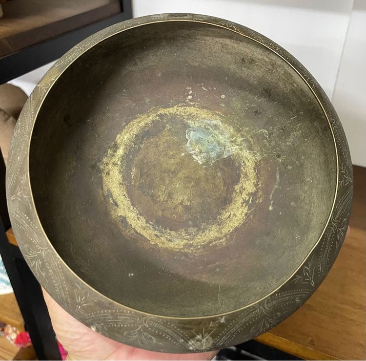 เชี่ยนหมาก ทองเหลืองโบราณ แกะลายดอกไม้ระย้า เก่าสะสม รูปที่ 13