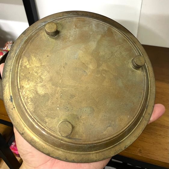 เชี่ยนหมาก ทองเหลืองโบราณ แกะลายดอกไม้ระย้า เก่าสะสม รูปที่ 17