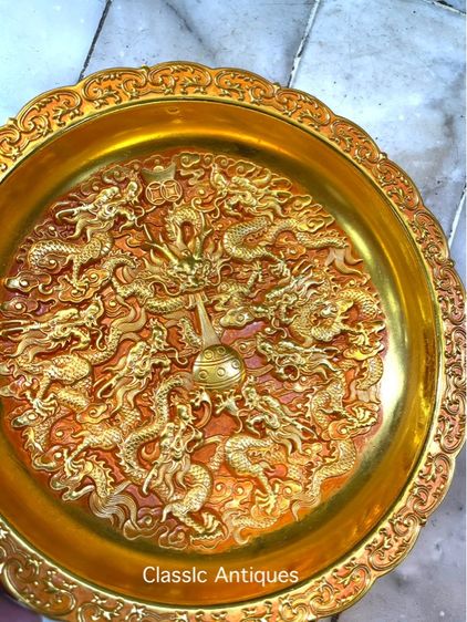 จาน มังกรทอง เก้ามังกรกะไหล่ทอง สะสม รูปที่ 13