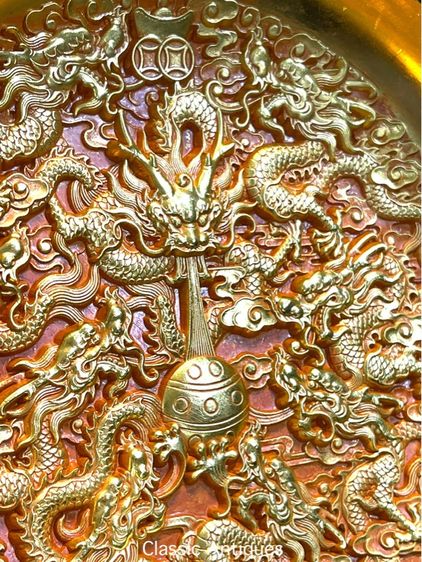จาน มังกรทอง เก้ามังกรกะไหล่ทอง สะสม รูปที่ 14