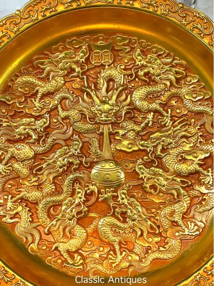 จาน มังกรทอง เก้ามังกรกะไหล่ทอง สะสม รูปที่ 4