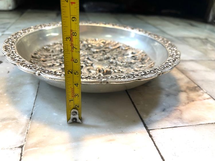 จาน มังกรเงิน เก้ามังกรกะไหล่เงิน สะสม รูปที่ 9