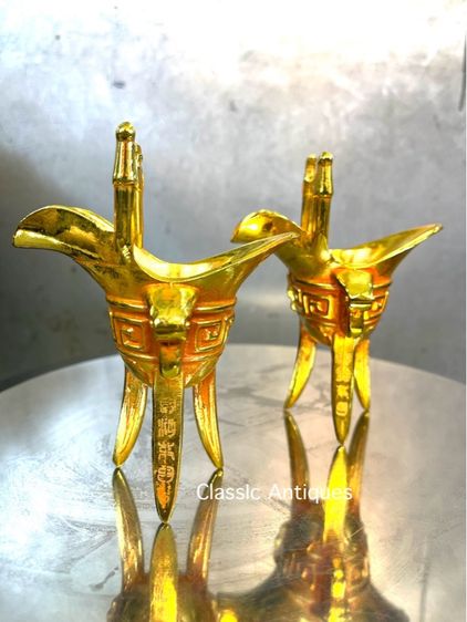 จอก3ขา กะไหล่ทอง สะสม