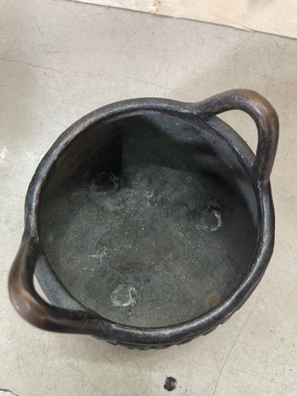 กระถาง ทองเหลืองสองหู สะสมA16 รูปที่ 11