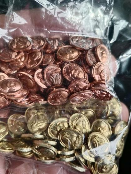 เหรียญเม็ดแตงหลังพระปิดตาเนื้อทองทิพย์ และเนื้อทองแดง ล.ป.หงษ์ วัดเพชรบุรี จ.สุรินทร์ รุ่นเพชรสุวรรณ ปี2555  ชุดละ10เหรียญ550พร้อมส่ง