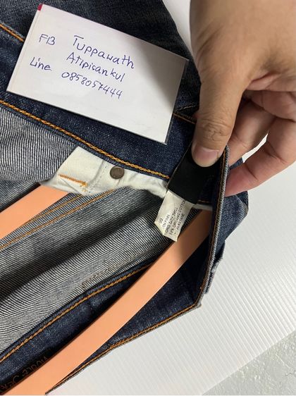 ยีนส์ nudie thin finn org dry twill ของแท้  รูปที่ 9