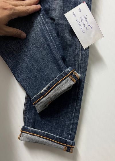 ยีนส์ nudie thin finn org dry twill ของแท้  รูปที่ 7