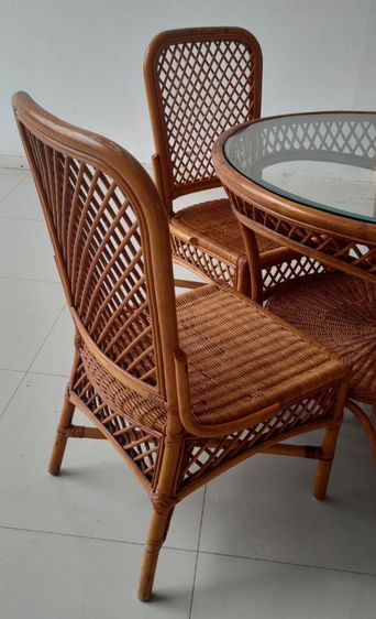 โต๊ะทานข้าวกระจก กลม -หวายแท้ รูปที่ 4