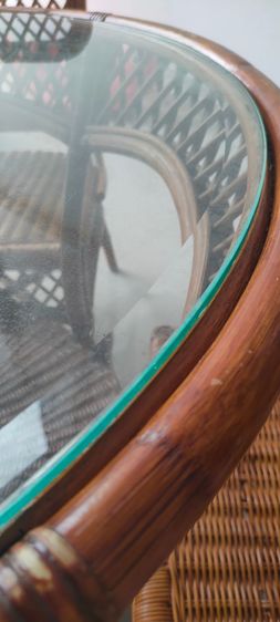 โต๊ะทานข้าวกระจก กลม -หวายแท้ รูปที่ 5