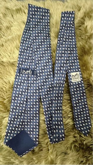 HERMES  Necktie Made in France  รูปที่ 6