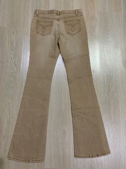 กางเกงยีนส์สีน้ำตาลฟอก  สวยๆ เอวต่ำ ขาม้านิดๆ ยุค 90" เนื้อผ้าดี สวยงามมาก made in Japan ป้ายห้อย  รูปที่ 6