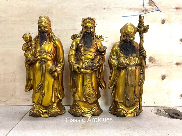 เทพเจ้า ฮกลกซิ่ว ทองเหลืองสะสม A4 รูปที่ 2