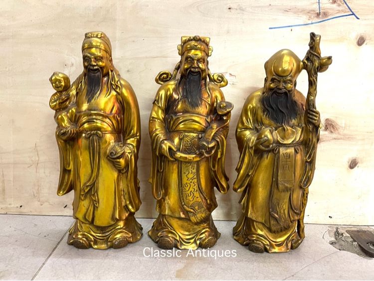 เทพเจ้า ฮกลกซิ่ว ทองเหลืองสะสม A4 รูปที่ 3