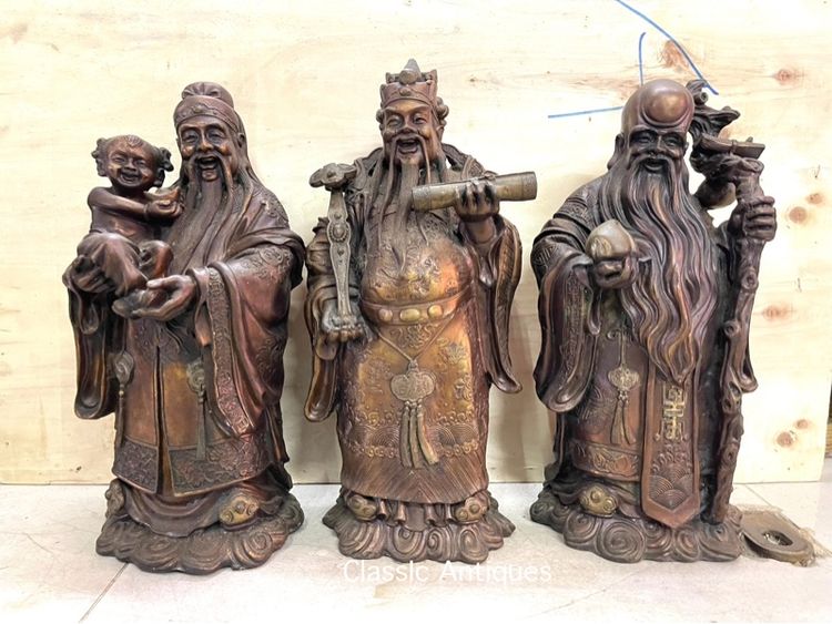 เทพเจ้า ฮกลกซิ่ว องค์ใหญ่ ทองเหลืองสะสม A5 รูปที่ 2