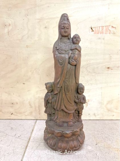 เจ้าแม่กวนอิม ปางประทานบุตร ทองเหลืองสะสม A24