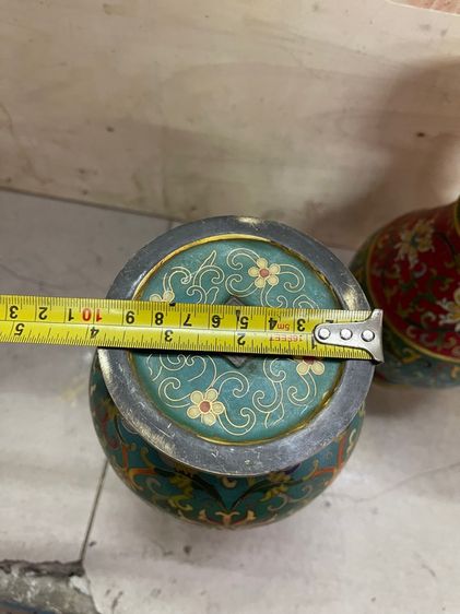 แจกัน ทองเหลืองถมปัด สะสมB1 รูปที่ 16