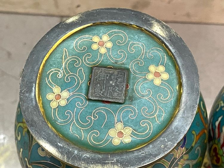 แจกัน ทองเหลืองถมปัด สะสมB1 รูปที่ 8