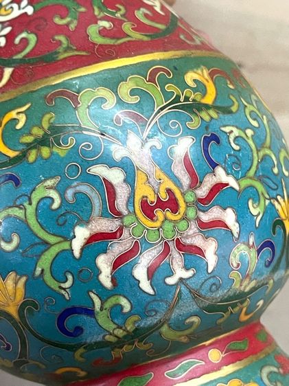 แจกัน ทองเหลืองถมปัด สะสมB1 รูปที่ 10