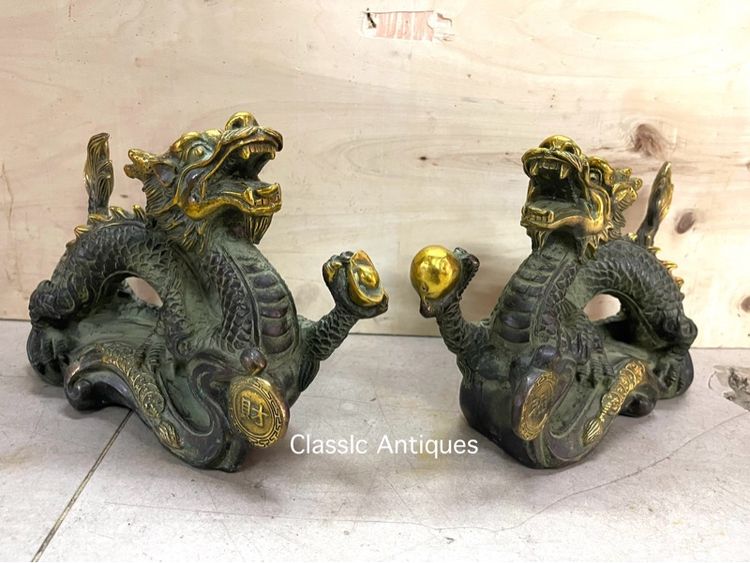 มังกร คู่ทองเหลือง สะสมB1 รูปที่ 3