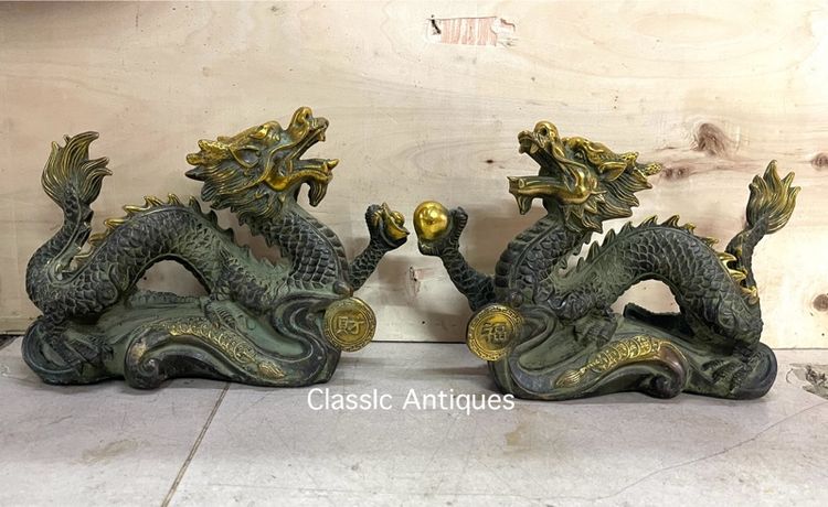 มังกร คู่ทองเหลือง สะสมB1