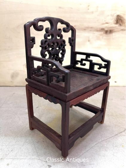 เก้าอี้ จีนจิ๋ว ไม้แกะสลักสะสม รูปที่ 5