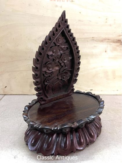 ฐานบัว ไม้แกะสลักสะสม A1 รูปที่ 3