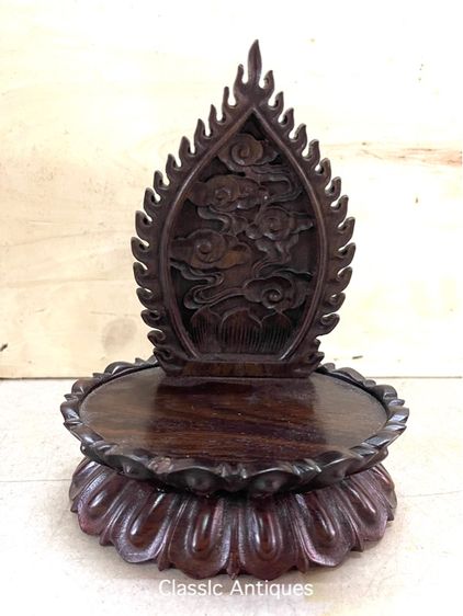 ฐานบัว ไม้แกะสลักสะสม A1 รูปที่ 2