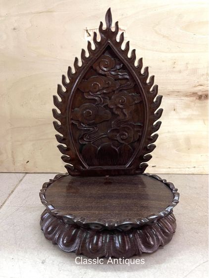 ฐานบัว ไม้แกะสลักสะสม A2