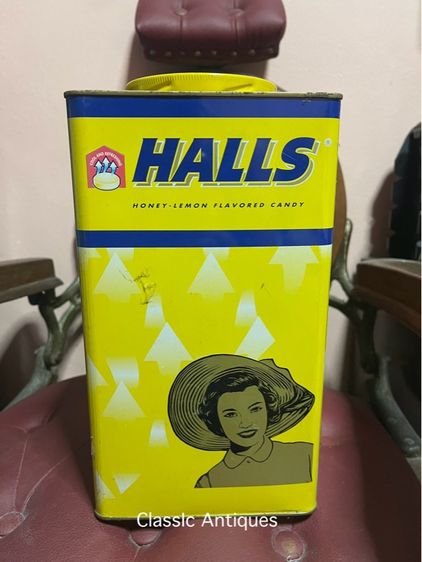 กระป๋อง ลูกอม ฮอลล์ลูกศร โบราณA29 รูปที่ 3