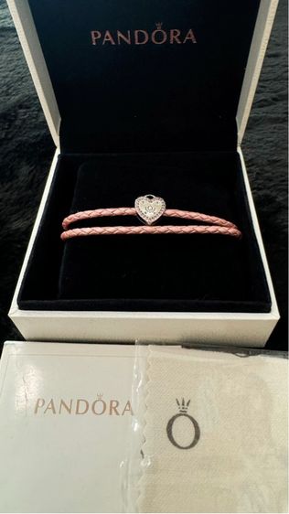 สายรัดข้อมือหนังถักคู่ Pandora รูปที่ 2