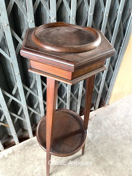 โต๊ะไม้สัก หกเหลี่ยมเก่าสะสม รูปที่ 7