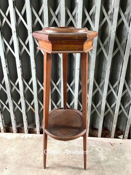 โต๊ะไม้สัก หกเหลี่ยมเก่าสะสม รูปที่ 4