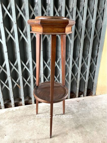 โต๊ะไม้สัก หกเหลี่ยมเก่าสะสม รูปที่ 2