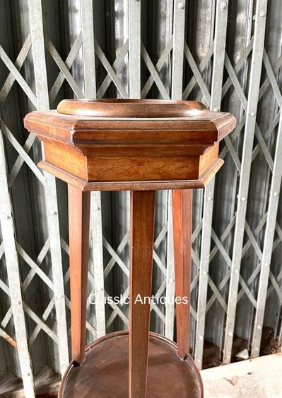 โต๊ะไม้สัก หกเหลี่ยมเก่าสะสม รูปที่ 3