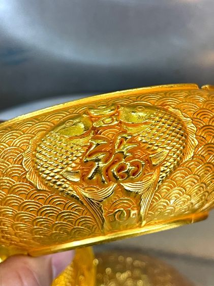 โถฝา กะไหล่ทอง ลายปลามงคล สะสมA17 รูปที่ 9
