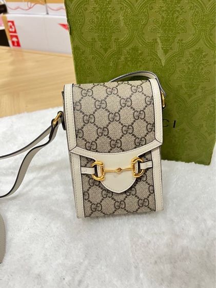 ไม่ระบุ ขาว หนังแท้ กระเป๋า Gucci horsebite phone bag