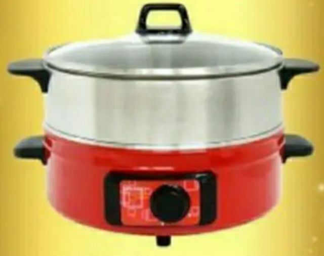 หม้อต้มนึ่งอุ่นไฟฟ้า พร้อมซึ้งนึ่ง  ยี่ห้อ OXYGEN 